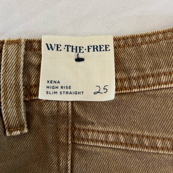 NWT FREE PEOPLE x WE THE FREE Zena High Rise Slim Straight, Size 25, Brown - Picture 5 of 7